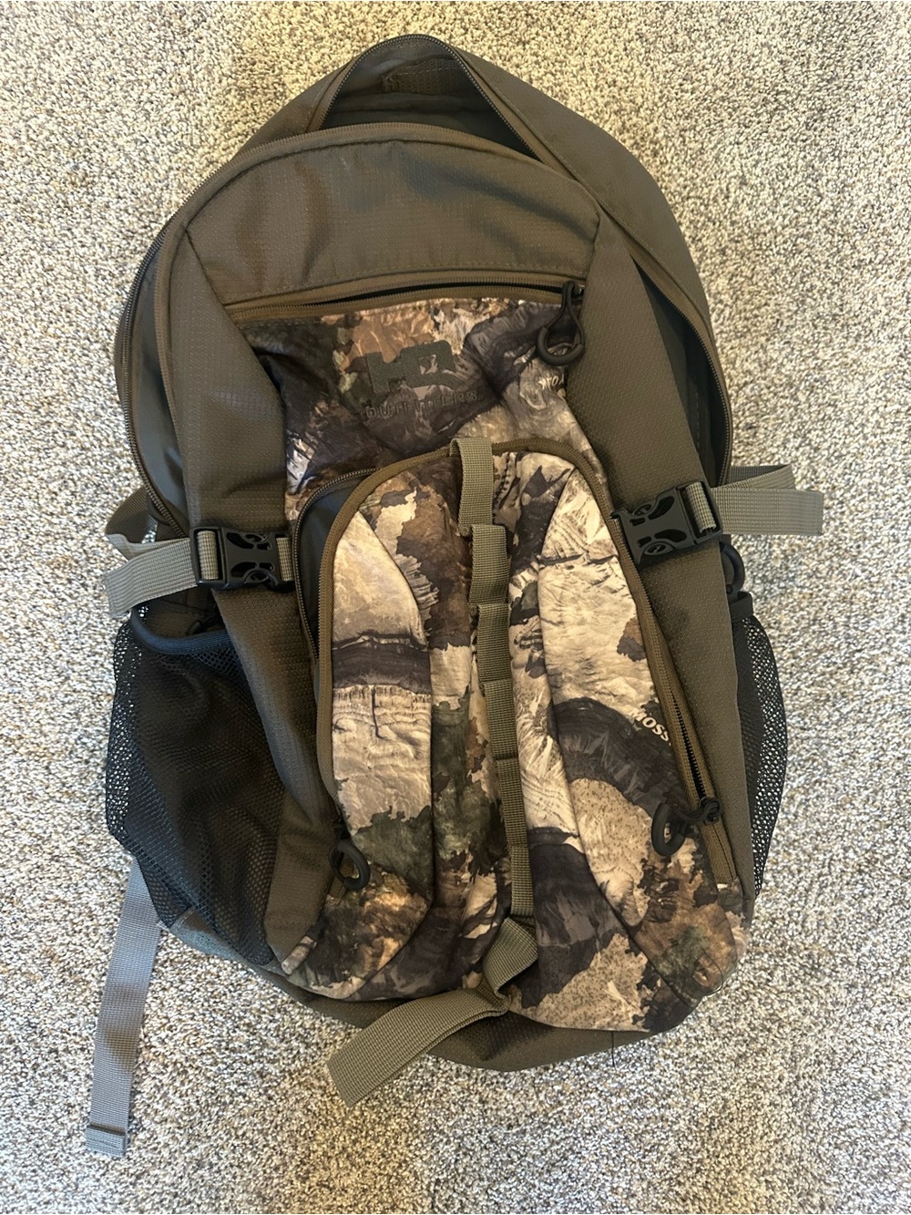 HQ Outfitters Olive Green Camo Backpack - Outdoor Daypack